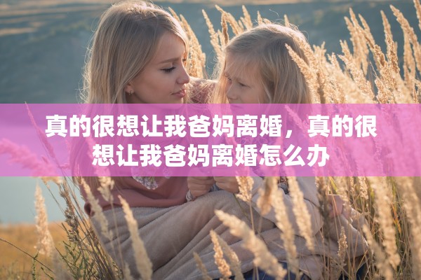 真的很想让我爸妈离婚，真的很想让我爸妈离婚怎么办