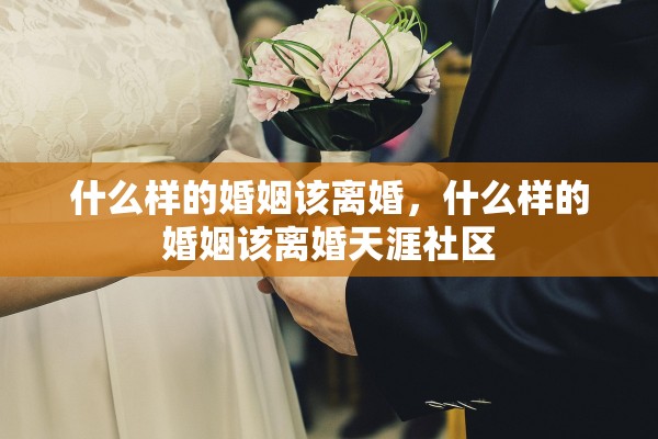 什么样的婚姻该离婚,什么样的婚姻该离婚天涯社区 什么样的婚姻该离婚,什么样的婚姻该离婚天涯社区
