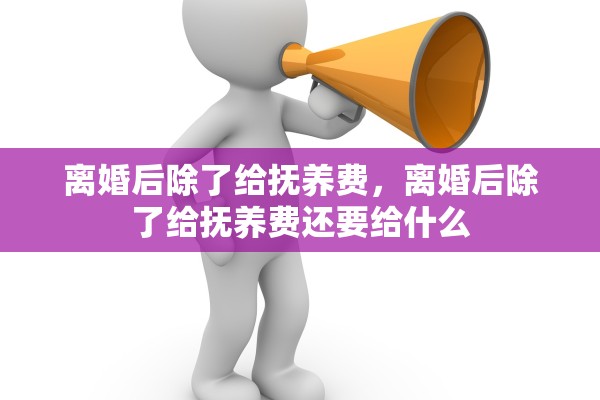 离婚后除了给抚养费，离婚后除了给抚养费还要给什么