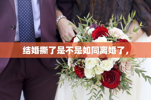 结婚撕了是不是如同离婚了，