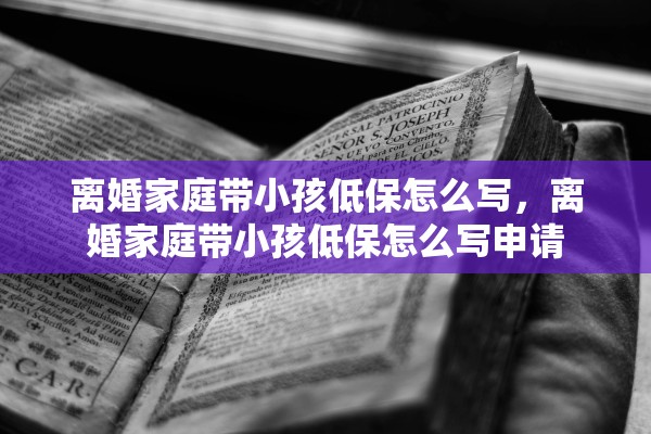 离婚家庭带小孩低保怎么写，离婚家庭带小孩低保怎么写申请