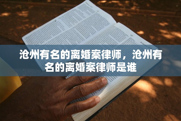 沧州有名的离婚案律师，沧州有名的离婚案律师是谁