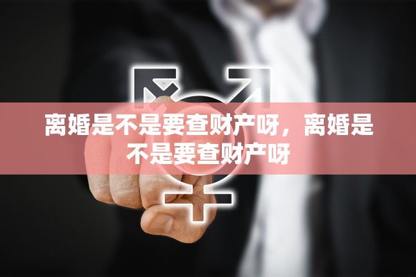 离婚是不是要查财产呀，离婚是不是要查财产呀