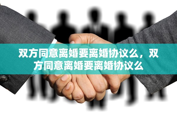 双方同意离婚要离婚协议么，双方同意离婚要离婚协议么