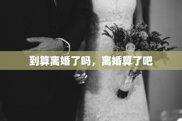 到算离婚了吗，离婚算了吧