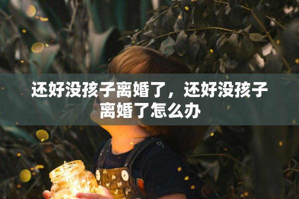 还好没孩子离婚了，还好没孩子离婚了怎么办