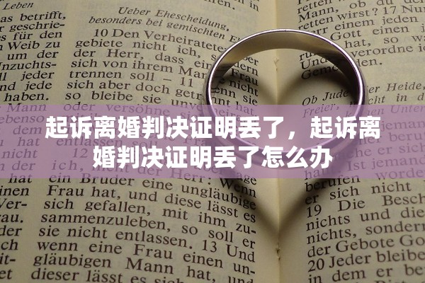 起诉离婚判决证明丢了，起诉离婚判决证明丢了怎么办
