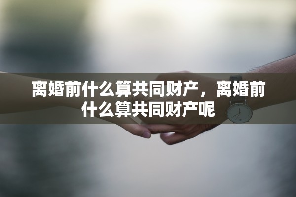 离婚前什么算共同财产,离婚前什么算共同财产呢 离婚前什么算共同财产,离婚前什么算共同财产呢