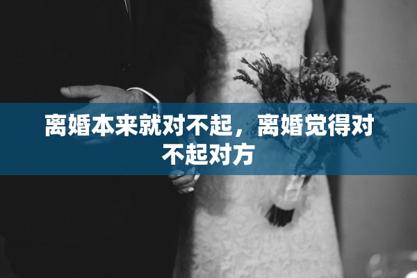 离婚本来就对不起,离婚觉得对不起对方 离婚本来就对不起,离婚觉得对不起对方