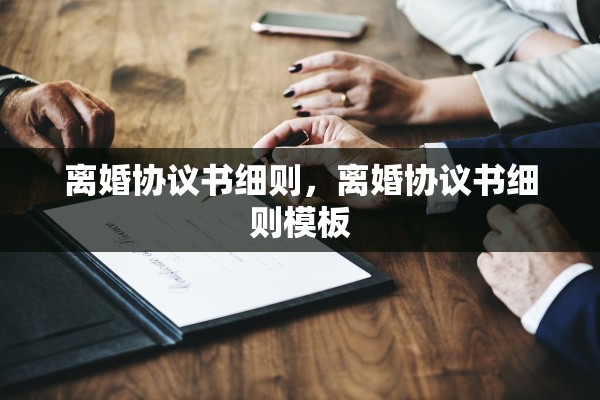 离婚协议书细则，离婚协议书细则模板
