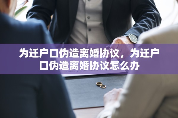 为迁户口伪造离婚协议，为迁户口伪造离婚协议怎么办