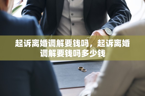 起诉离婚调解要钱吗，起诉离婚调解要钱吗多少钱
