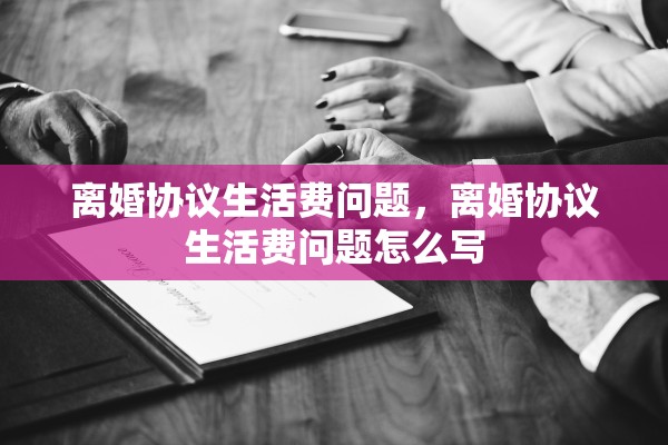 离婚协议生活费问题，离婚协议生活费问题怎么写