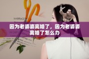 因为老婆婆离婚了，因为老婆婆离婚了怎么办