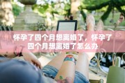 怀孕了四个月想离婚了，怀孕了四个月想离婚了怎么办