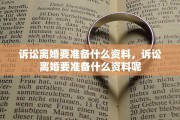 诉讼离婚要准备什么资料，诉讼离婚要准备什么资料呢