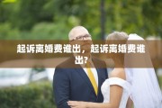 起诉离婚费谁出，起诉离婚费谁出?