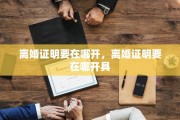 离婚证明要在哪开，离婚证明要在哪开具