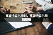 离婚协议书细则，离婚协议书细则模板