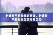 老婆看不起我我想离婚，老婆看不起我我想离婚怎么办