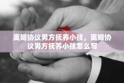 离婚协议男方抚养小孩，离婚协议男方抚养小孩怎么写