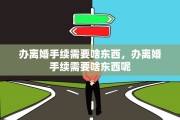 办离婚手续需要啥东西，办离婚手续需要啥东西呢