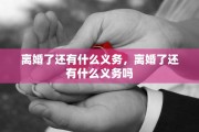 离婚了还有什么义务，离婚了还有什么义务吗