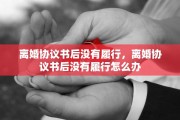 离婚协议书后没有履行，离婚协议书后没有履行怎么办