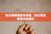 协议离婚哪里先知道，协议离婚哪里先知道的