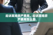 起诉离婚房产费用，起诉离婚房产费用怎么算