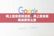 网上查询离婚进度，网上查询离婚进度怎么查