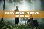 夫妻给父母钱离婚，夫妻给父母钱离婚怎么判