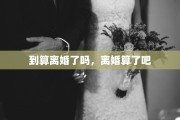 到算离婚了吗，离婚算了吧