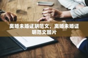 离婚未婚证明范文，离婚未婚证明范文图片