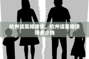 杭州请离婚律师，杭州请离婚律师多少钱