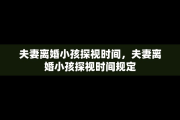 夫妻离婚小孩探视时间，夫妻离婚小孩探视时间规定