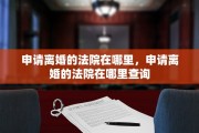 申请离婚的法院在哪里，申请离婚的法院在哪里查询