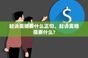 起诉离婚要什么正句，起诉离婚需要什么?