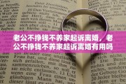 老公不挣钱不养家起诉离婚，老公不挣钱不养家起诉离婚有用吗