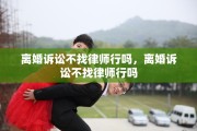 离婚诉讼不找律师行吗，离婚诉讼不找律师行吗