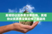 离婚协议抚养费没要后悔，离婚协议抚养费没要后悔了能退吗