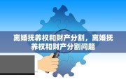 离婚抚养权和财产分割，离婚抚养权和财产分割问题