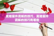 离婚案件调解的技巧，离婚案件调解的技巧有哪些