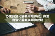 办生育登记需要离婚协议，办生育登记需要离婚协议吗