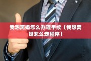 我想离婚怎么办理手续（我想离婚怎么走程序）