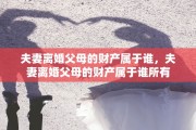 夫妻离婚父母的财产属于谁，夫妻离婚父母的财产属于谁所有