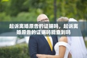 起诉离婚原告的证据吗，起诉离婚原告的证据吗能查到吗