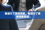 我进行了离婚调解，我进行了离婚调解英语