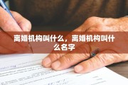 离婚机构叫什么，离婚机构叫什么名字