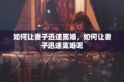 如何让妻子迅速离婚，如何让妻子迅速离婚呢
